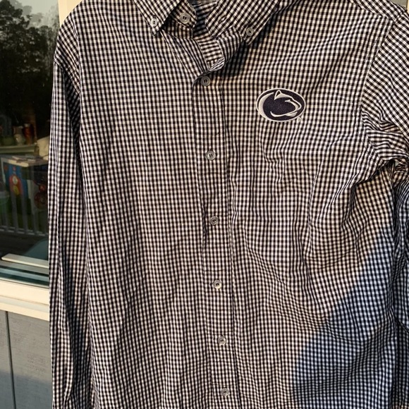 Penn State Button down shirt Russell Athletics College men Med blue white checks - Picture 6 of 10